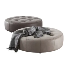 Leathercraft vivian round ottoman